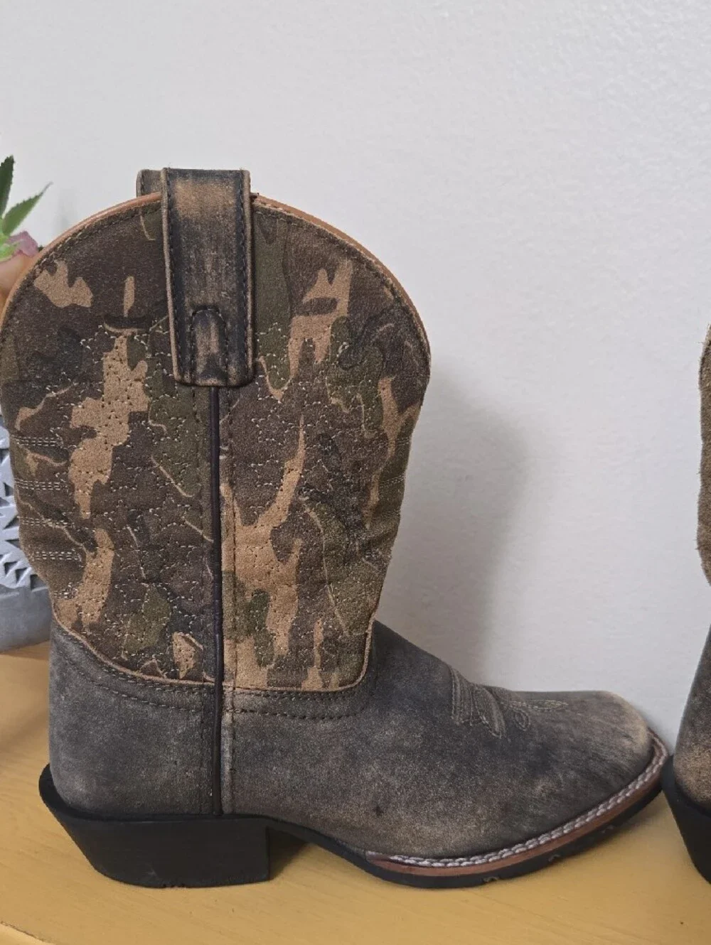 Dan Post Children's Western Cowboy Boots - Brown and Black Accents. Size 2D.